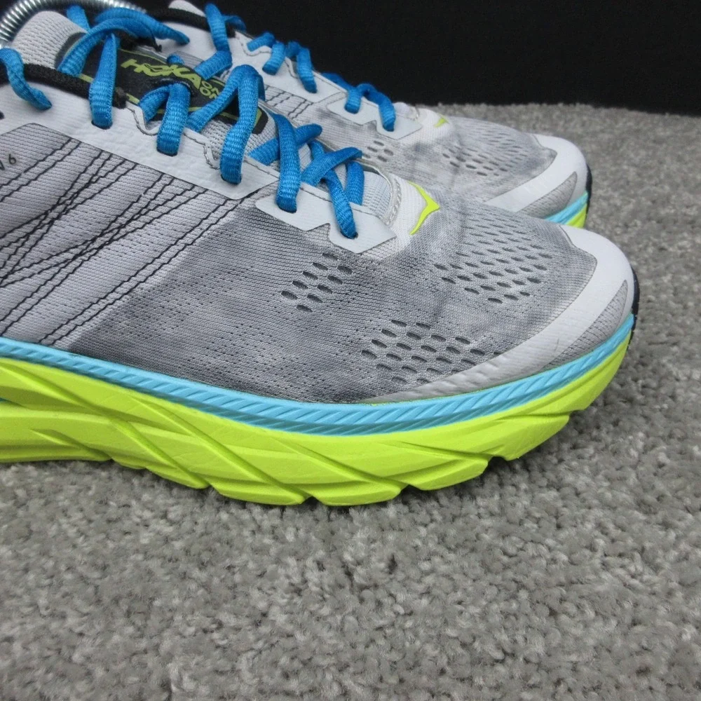Hoka One One Sneakers Mens Size 10 US Clifton 6 Gray Green Blue Shoes Trainers